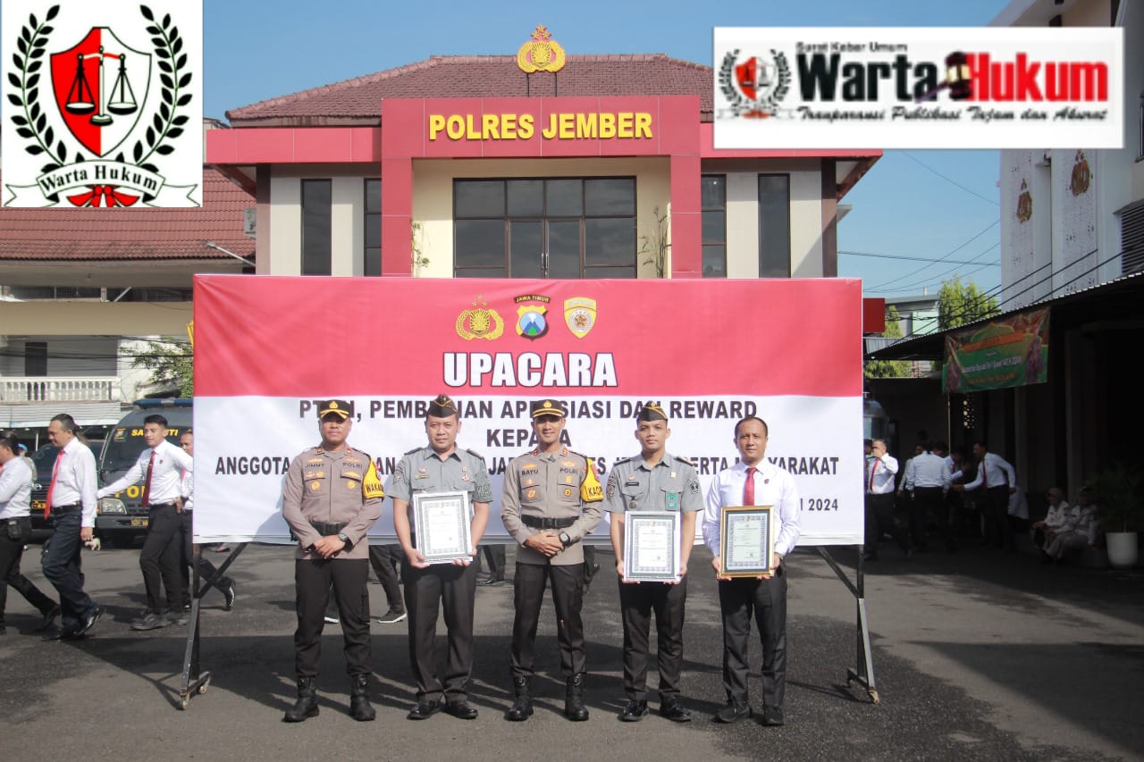Kalapas II A Jember dan Ka KPLP Mendapatkan Reward dari Kepolisian Dalam Mengungkap Kasus Narkoba.
