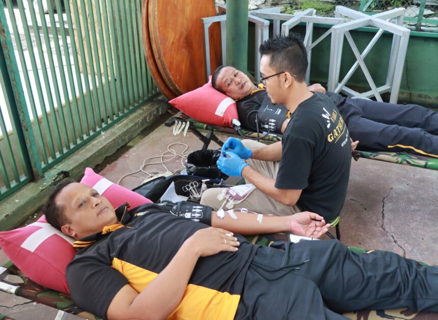 Bhakti Kesehatan Polres Kediri Gelar Donor Darah Bantu PMI